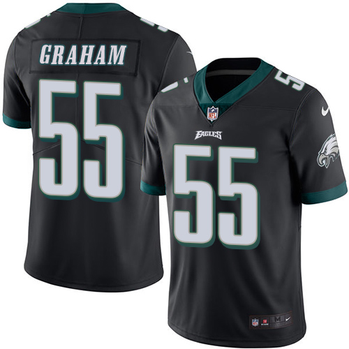 Men's Limited Brandon Graham Nike Jersey Black - #55 Rush NFL Philadelphia Eagles